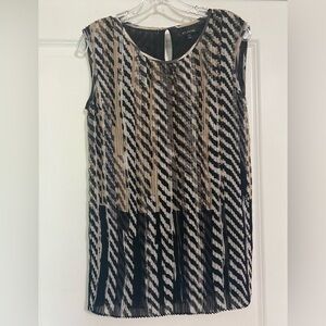 St. John Pleated Sleeveless Blouse